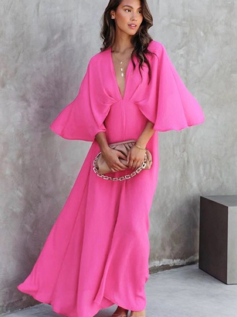 Vici Beauty Meets Elegance Cape Sleeve Maxi Dress